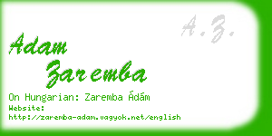 adam zaremba business card